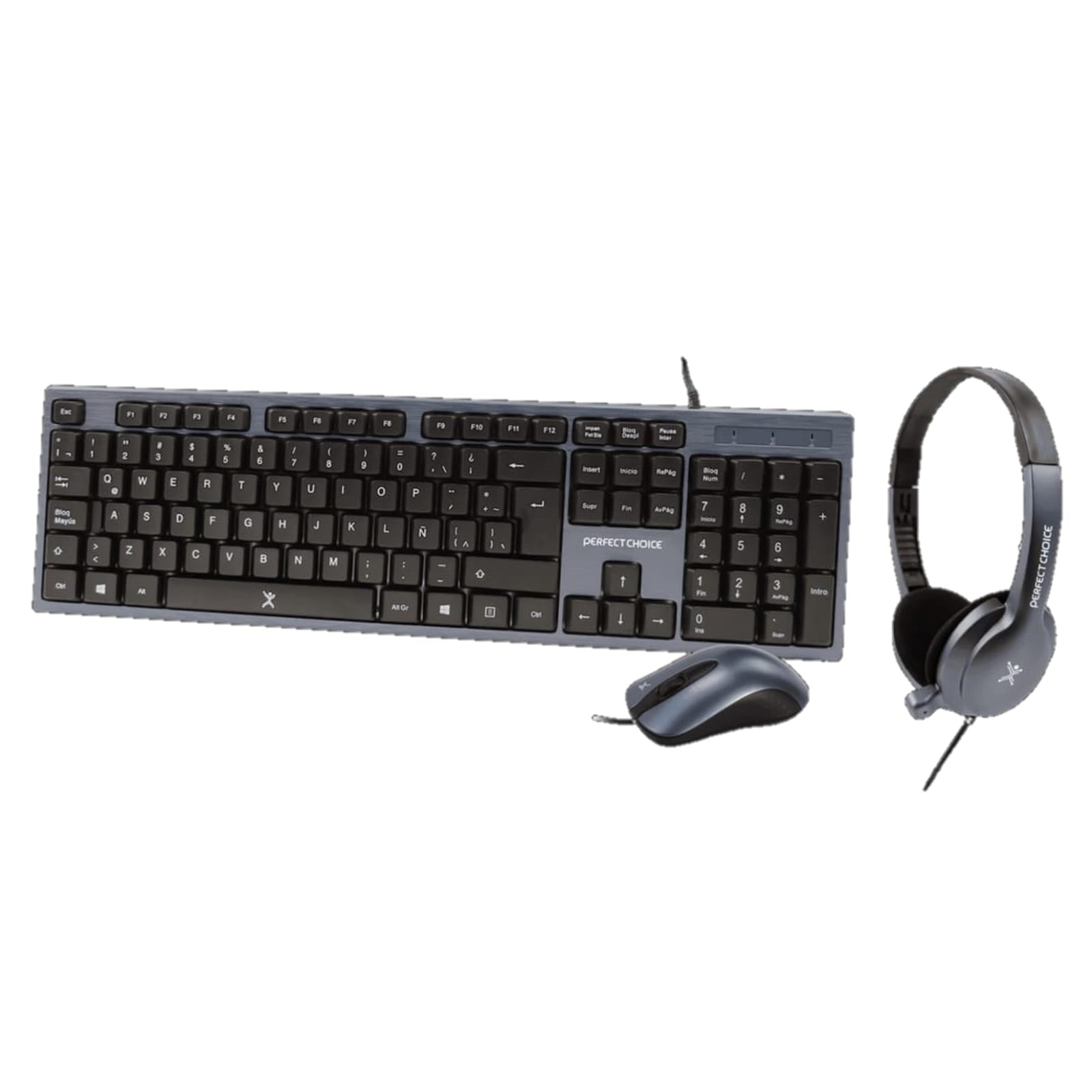Kit Teclado Mouse Diadema Perfect Choice PC-201700 - Micrófono Integrado Alámbrico Imagen principal del producto