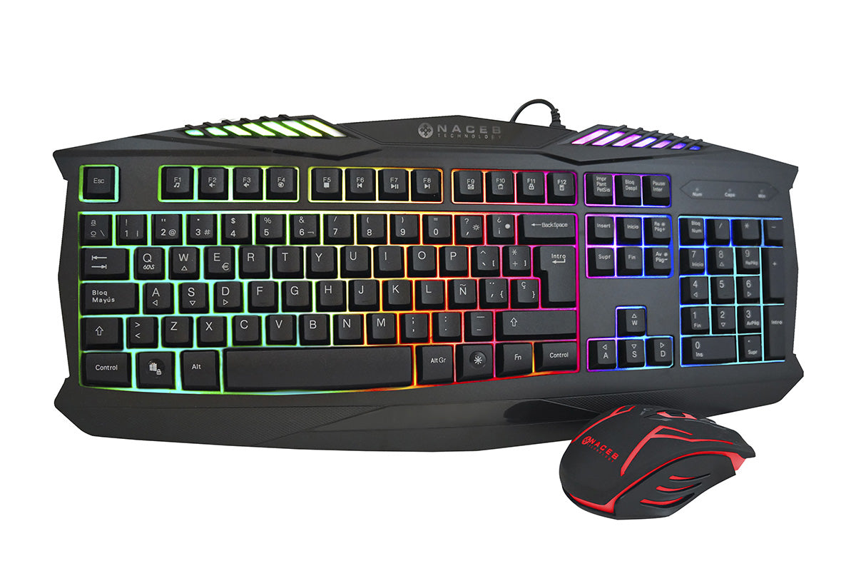 Kit Teclado y Mouse Gaming Naceb Technology NA-617 - USB Negro