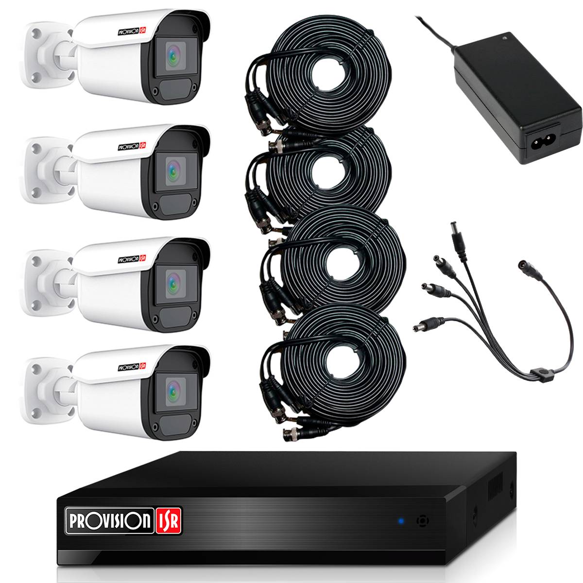Kit Videovigilancia PROVISION-ISR PAK4LIGHTCC2MP-28 - 4 Cámaras 2MP Completo