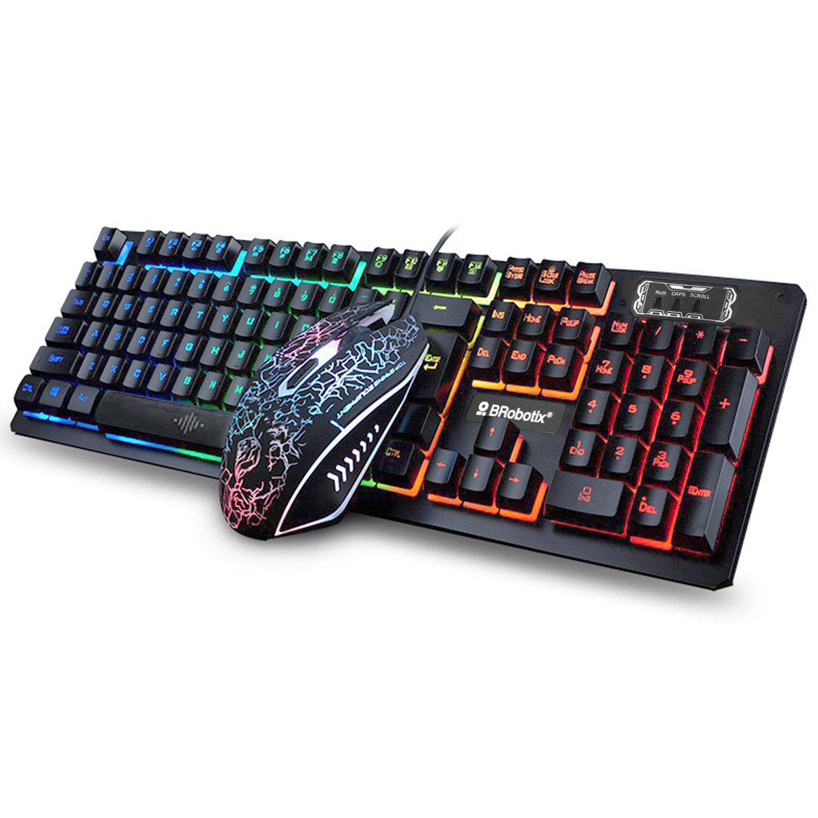 Teclado y Mouse USB RGB BROBOTIX 458977 - DPI Ajustables, Iluminación RGB Imagen principal del producto
