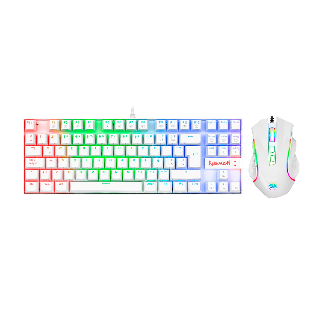 Combo Redragon K552WRGB-BA-SP - Teclado y Mouse Gaming RGB Blanco Imagen principal del producto