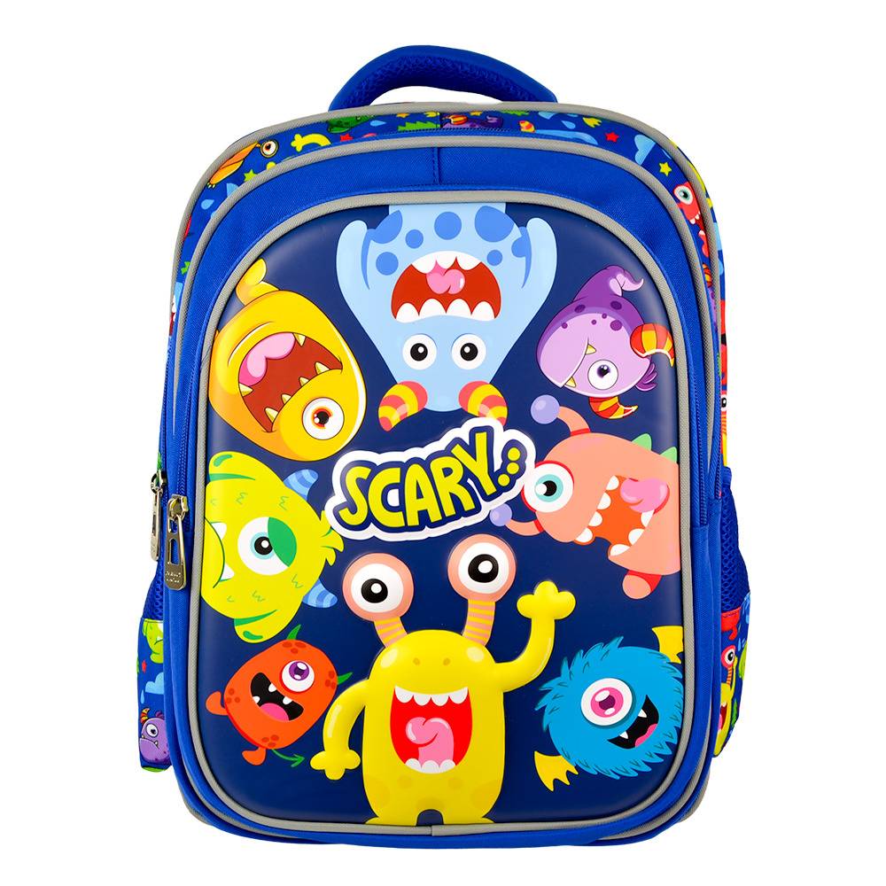 Mochila Escolar PERFECT CHOICE PC-085089 Kiddo Monstruos - Múltiples Compartimentos