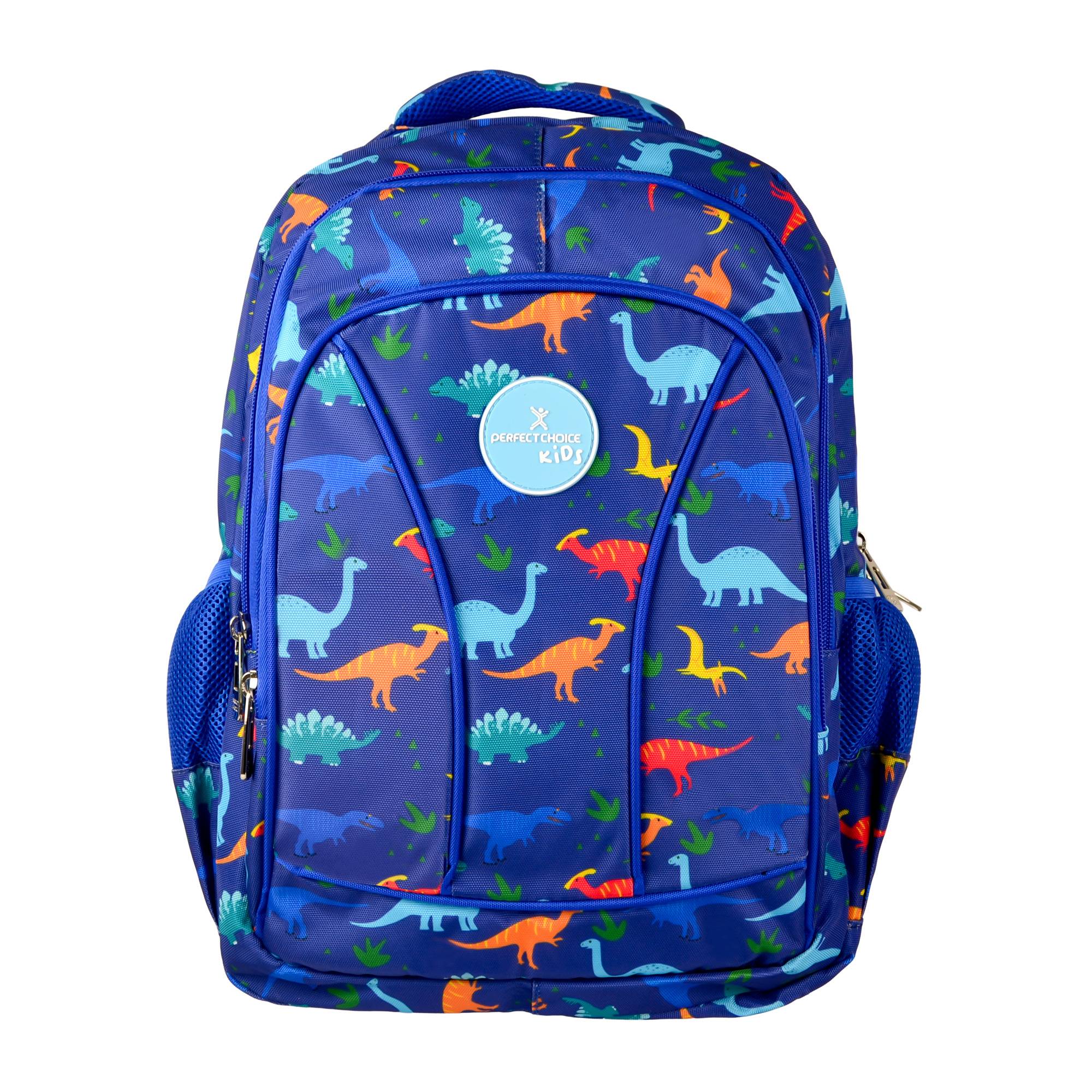 Mochila Escolar Infantil Perfect Choice PC-085300 - Múltiples Compartimentos, Diseño Dinosaurios
