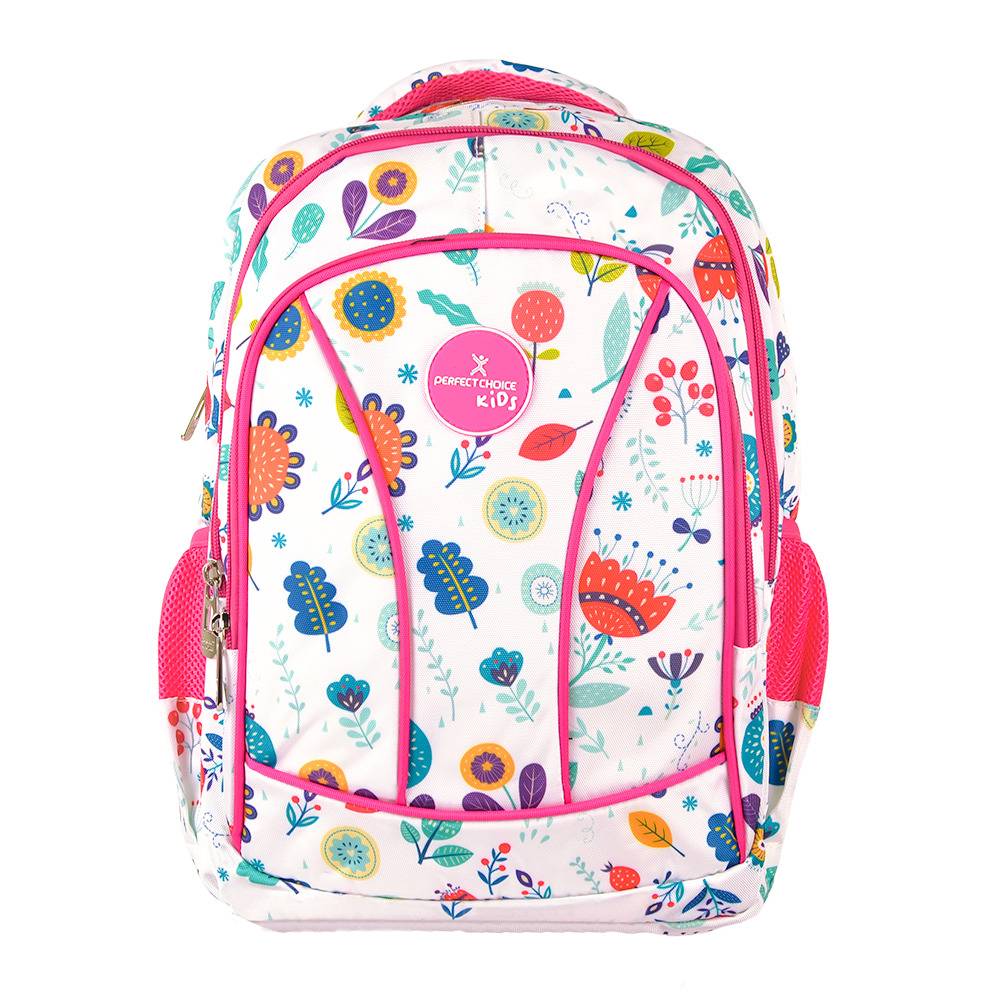 Mochila Escolar Infantil PERFECT CHOICE PC-085317 - Múltiples Compartimentos, Diseño Brooklyn Flores Imagen principal del producto