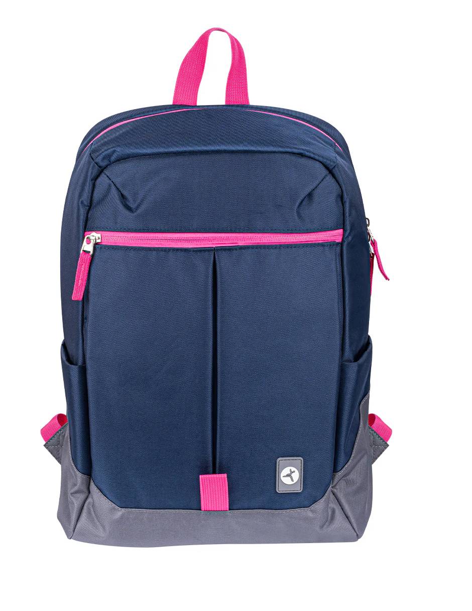 Mochila TECHZONE RAINBOW 16 Pulgadas - Azul con Detalles Gris y Rosa Imagen principal del producto