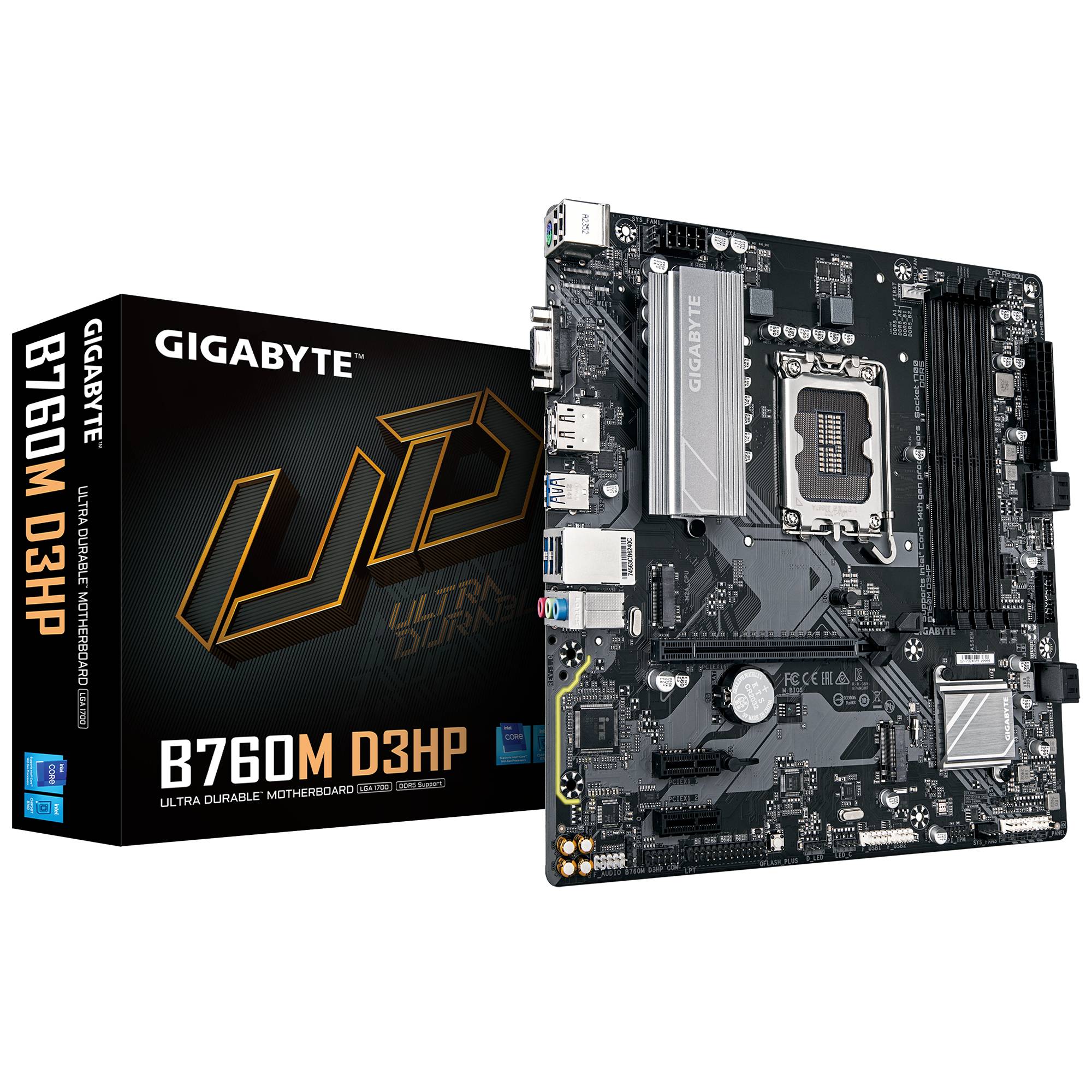 Tarjeta Madre Gigabyte B760M D3HP Micro-ATX LGA1700 DDR5 HDMI Imagen principal del producto