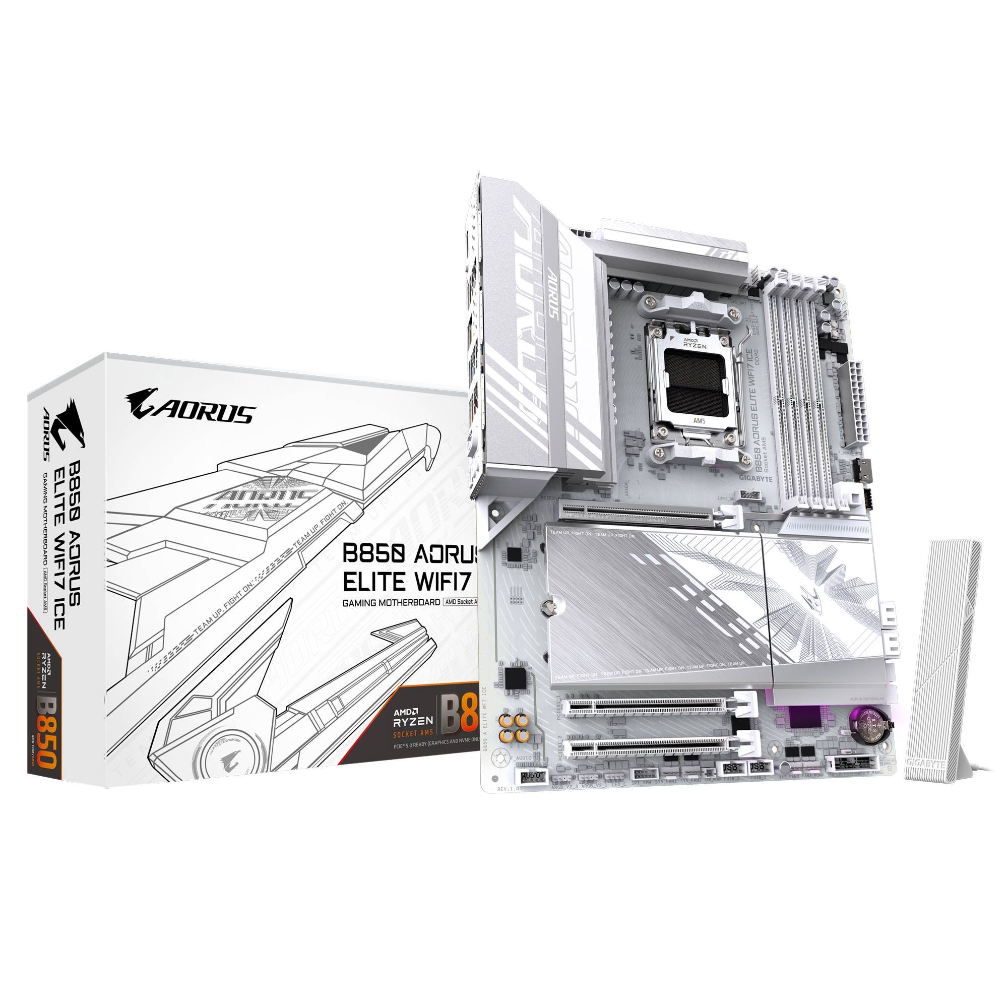 Tarjeta Madre Gigabyte B850 A Elite WF7 Ice - DDR5, AM5, ATX Imagen principal del producto