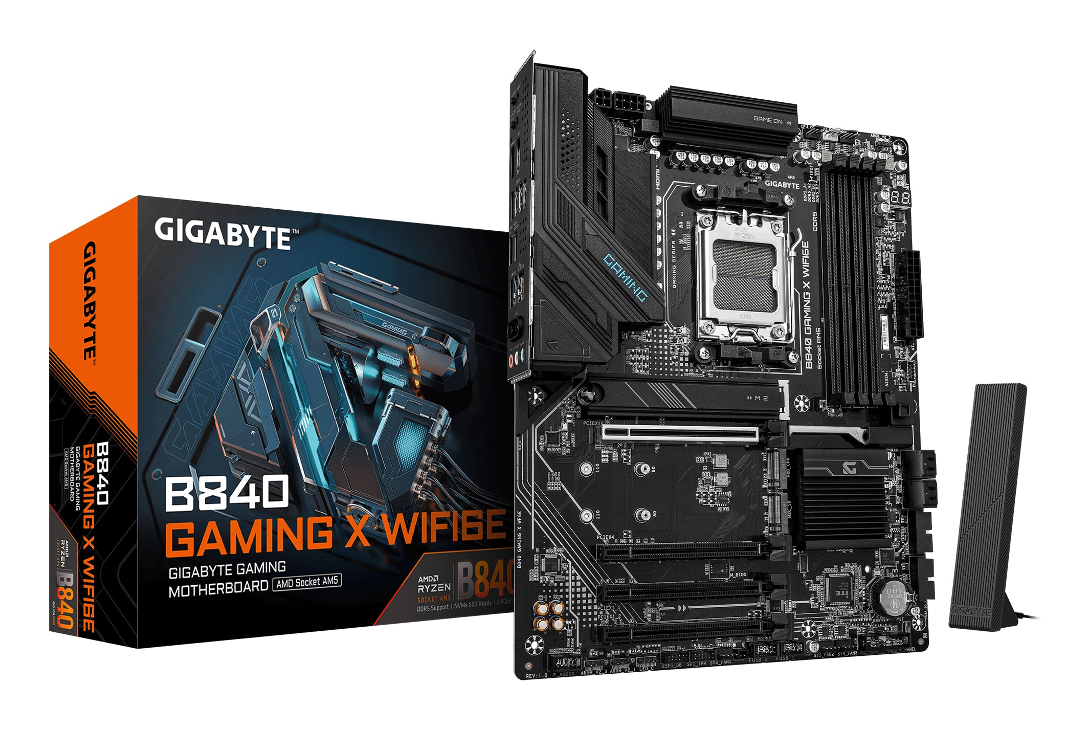 Tarjeta Madre Gigabyte B840 Gaming X WF6E - DDR5, AM5, ATX Imagen principal del producto