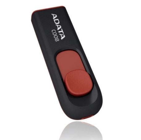 Memoria USB ADATA C008 16GB USB 2.0 - Retráctil Negro y Rojo Imagen principal del producto