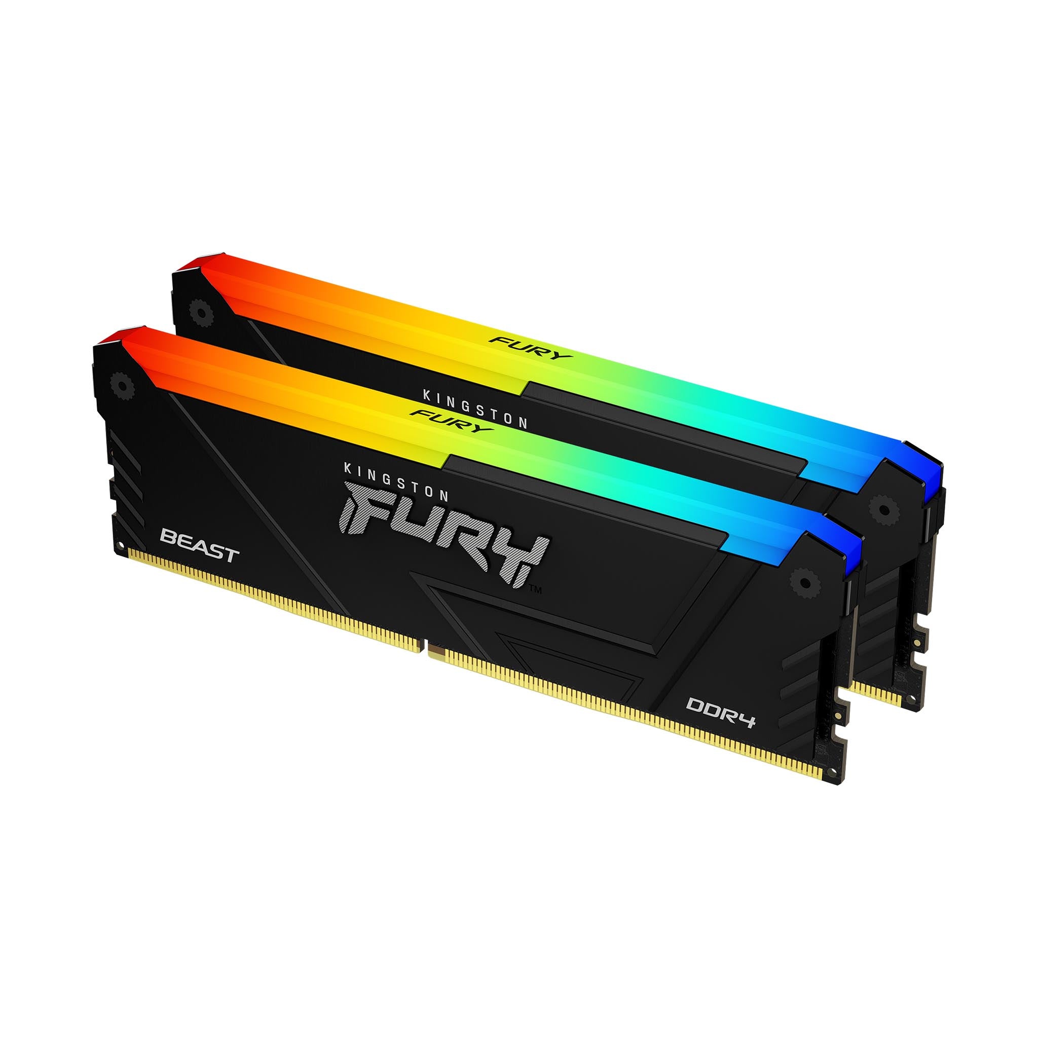 Memoria RAM Kingston FURY BEAST RGB 16GB DDR4 3200MT/s - Kit 2x8GB XMP Imagen principal del producto