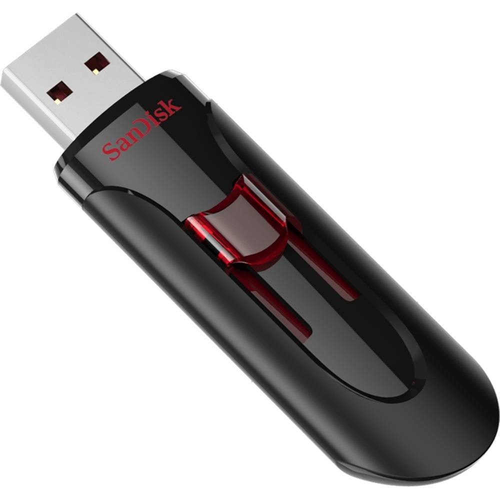 Memoria USB SanDisk Cruzer Glide 64GB USB 3.0 - Negro con Rojo