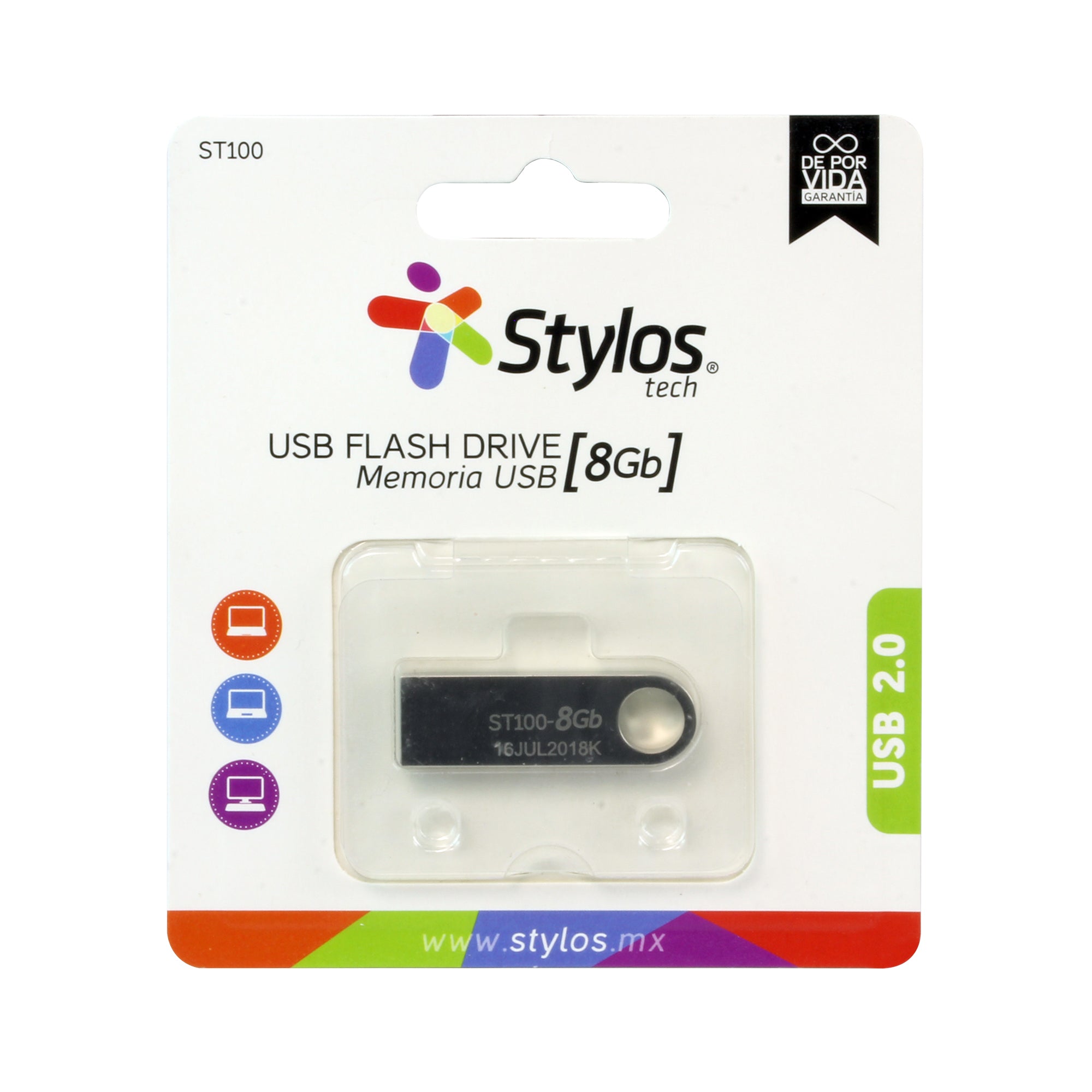 Memoria USB Stylos STMUSB1B 8GB - Almacenamiento Portátil Rápido Imagen principal del producto