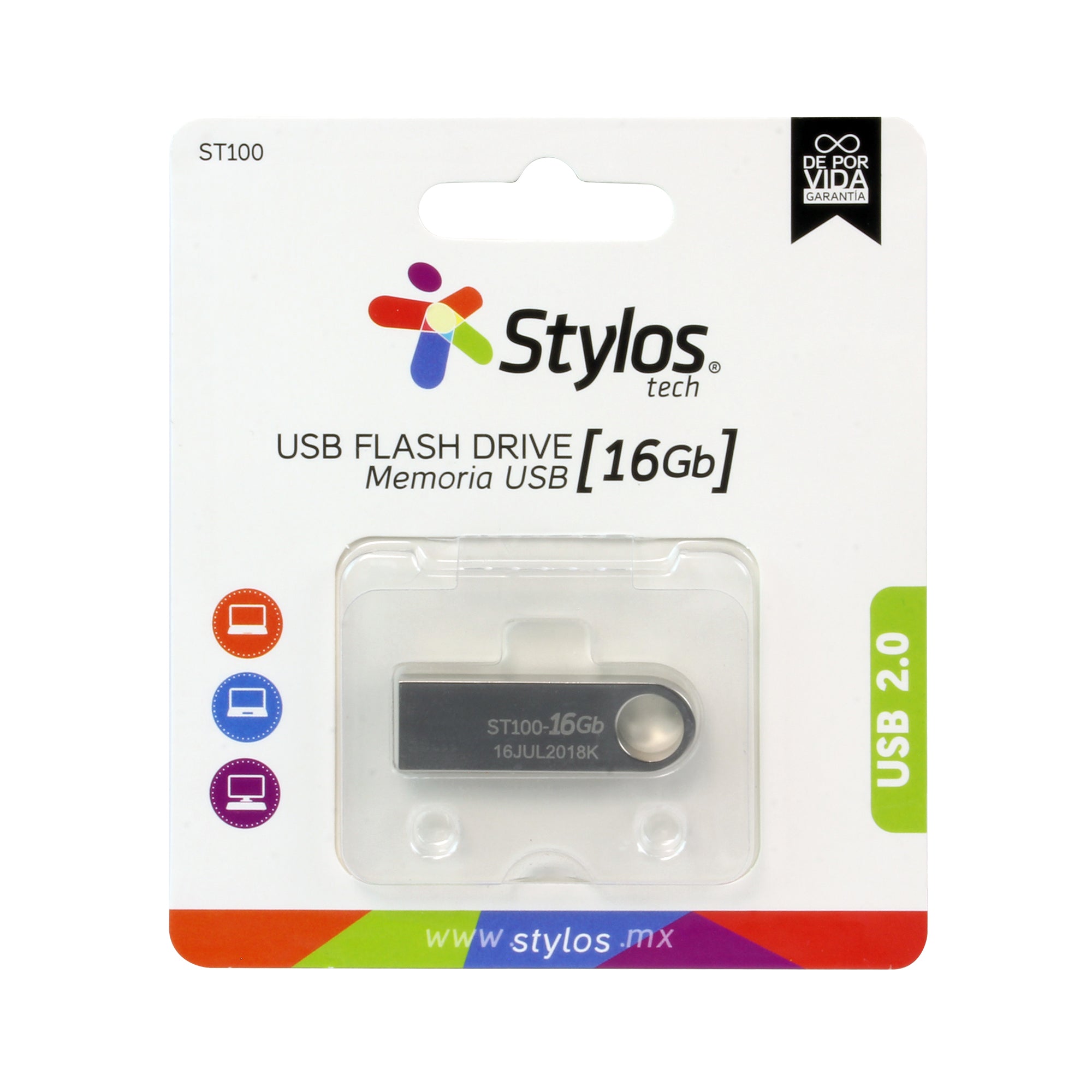 Memoria USB Stylos STMUSB2B 16GB - Portátil y Compacta Imagen principal del producto