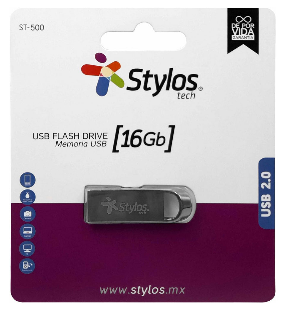Memoria USB Stylos STMUS516B 16GB USB 2.0 - Portátil y Confiable Imagen principal del producto