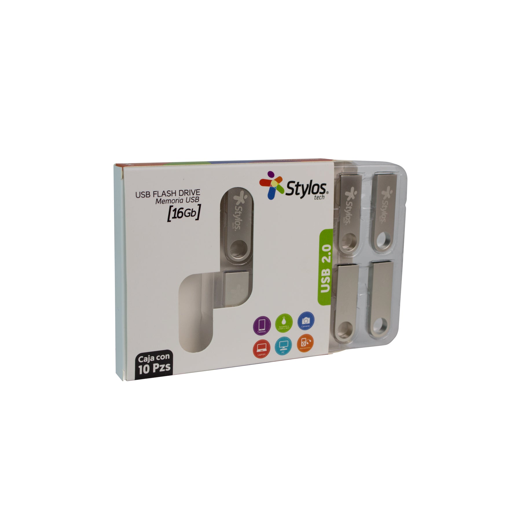 Pack 10 USB 16GB Stylos STUSB1016 Metálico - Almacenamiento Portátil Imagen principal del producto
