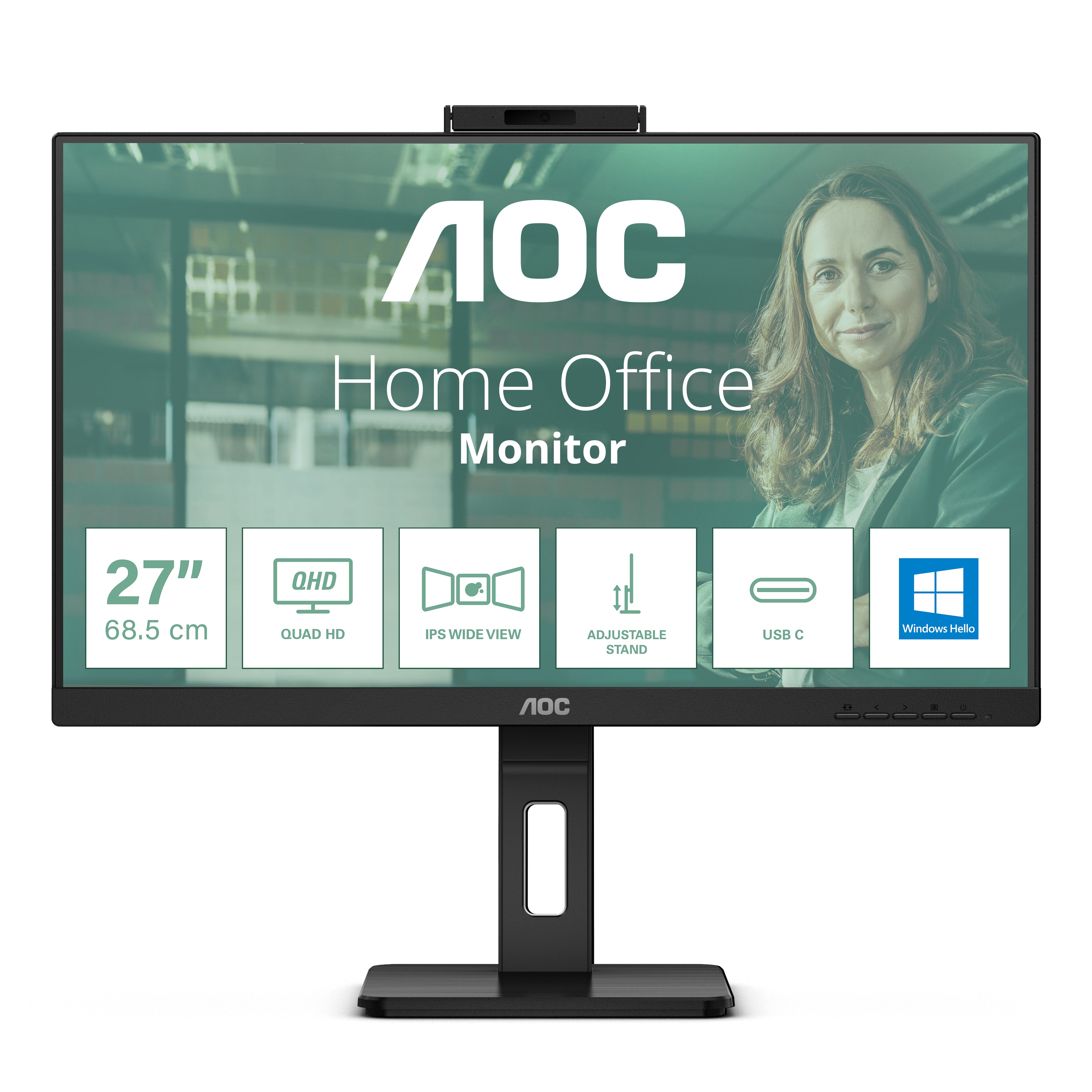 Monitor AOC Q27P3CW 27 Pulgadas - Brillo 350CD/M2, Respuesta 4ms Imagen principal del producto