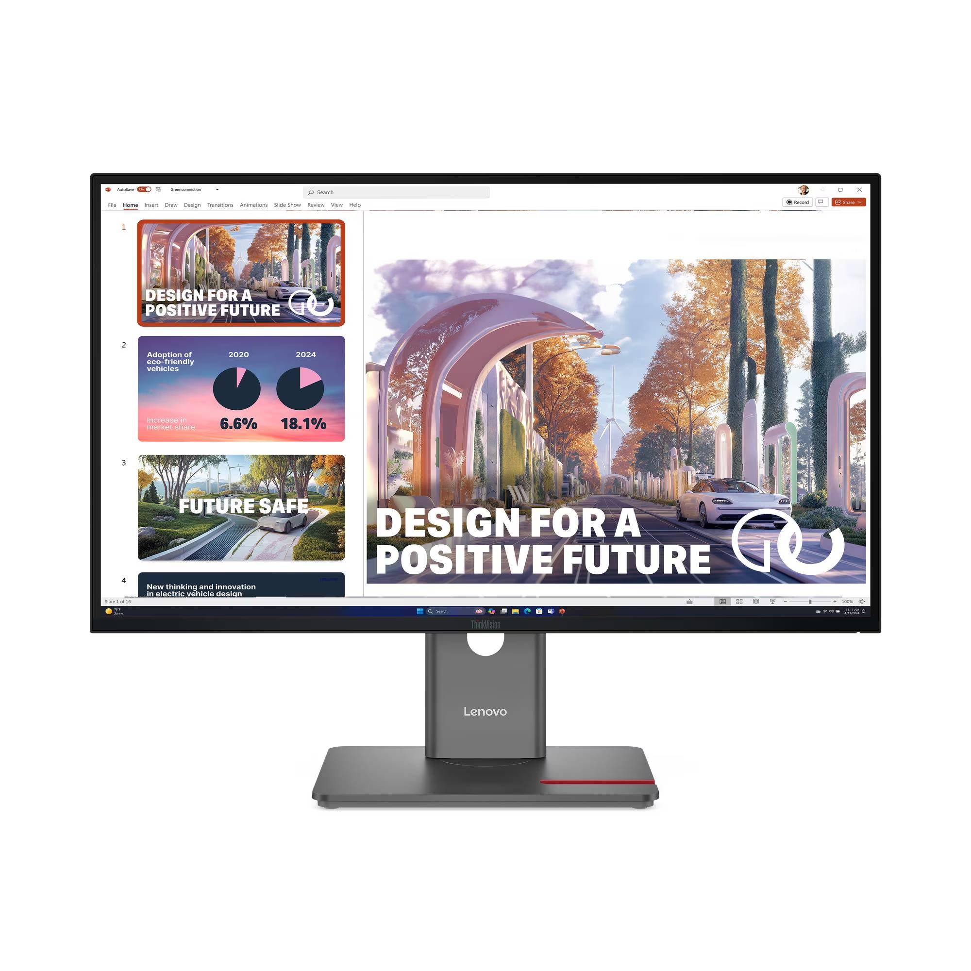 Monitor Lenovo ThinkVision P27QD-40 27" QHD - 2560x1440, 4ms, Profesional Imagen principal del producto