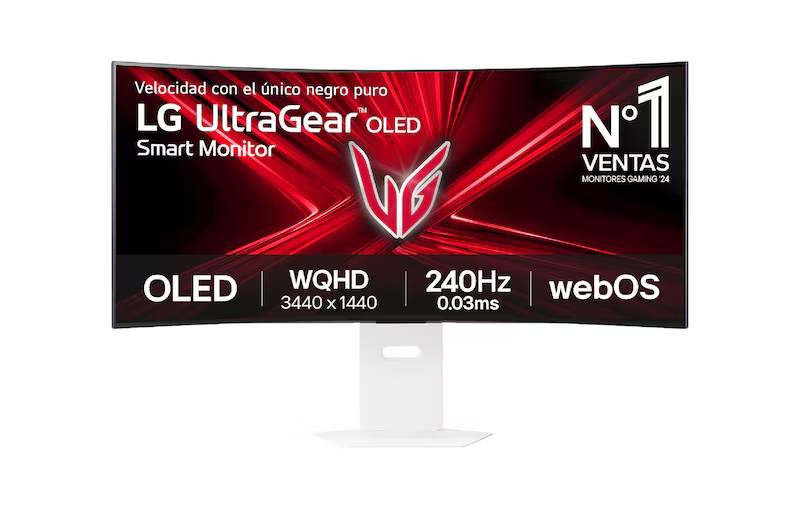 Monitor LG 39GX90SA-W Gaming Curvo OLED 39" - 240Hz, 3440x1440, G-SYNC y FreeSync