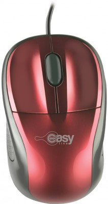 Mouse Easy Line EL-993315 - Óptico 1000 DPI, 3 botones, Rojo