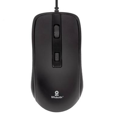 Mouse Alámbrico USB Brobotix 6007204 - 1600 DPI, 3 Botones, Negro Imagen principal del producto