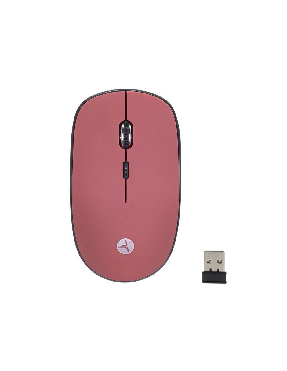Mouse inalámbrico TechZone Terra 03 - 1600 DPI, 4 botones, rojo