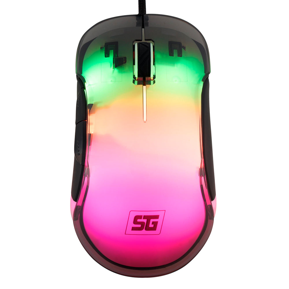 Mouse Vorago MO-505 Alambrico Gaming RGB - 7200 DPI USB Transparente