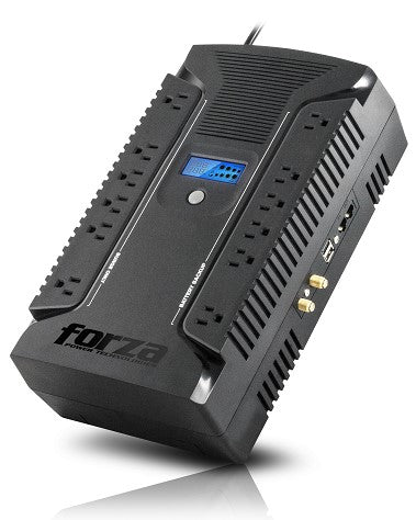 No-Break FORZA HT-1000LCD 1000 VA 500W - Protección de Energía, LCD Negro
