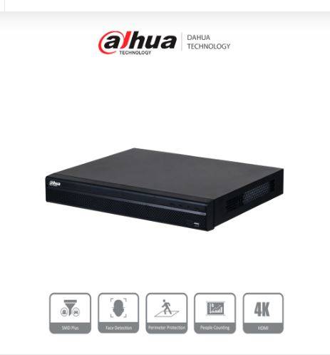 NVR Dahua DHI-NVR4232-16P-4KS3 32 Canales 4K - 16 Puertos PoE 160Mbps