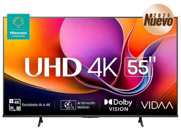 Televisor Hisense 55A65NV 55 Pulgadas 4K UHD LED Smart TV VIDAA
