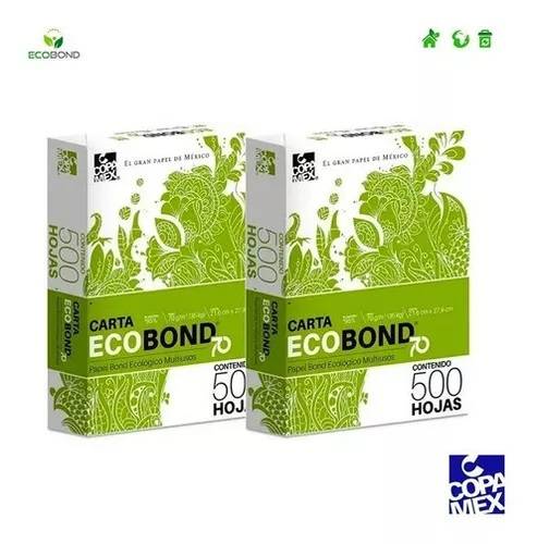 Papel Bond Ecobbond Carta 70g 95 Blancura - Caja 10 Resmas 5000 Hojas