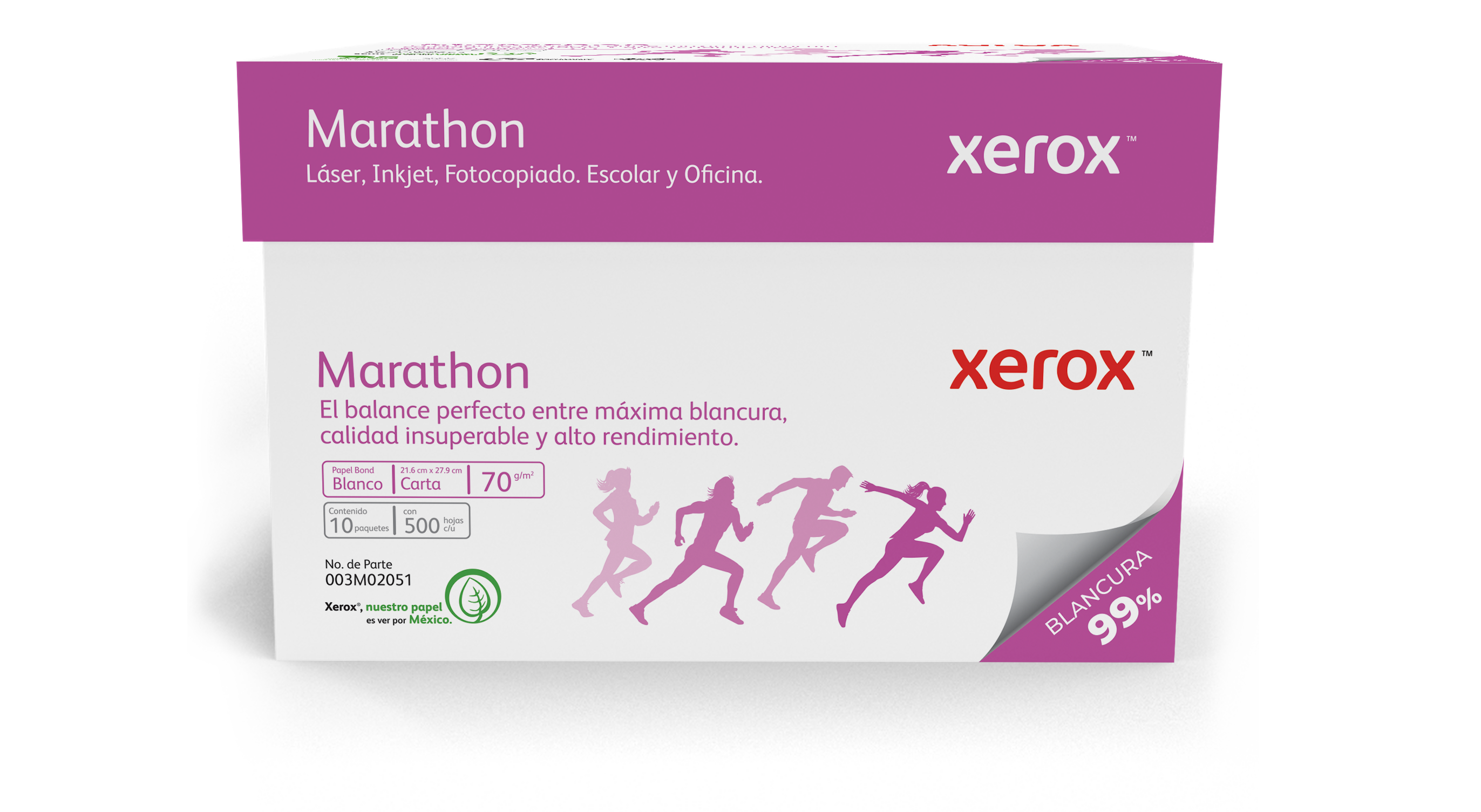 Papel Xerox Marathon Carta 99 - Alta Blancura, Resma 500 Hojas