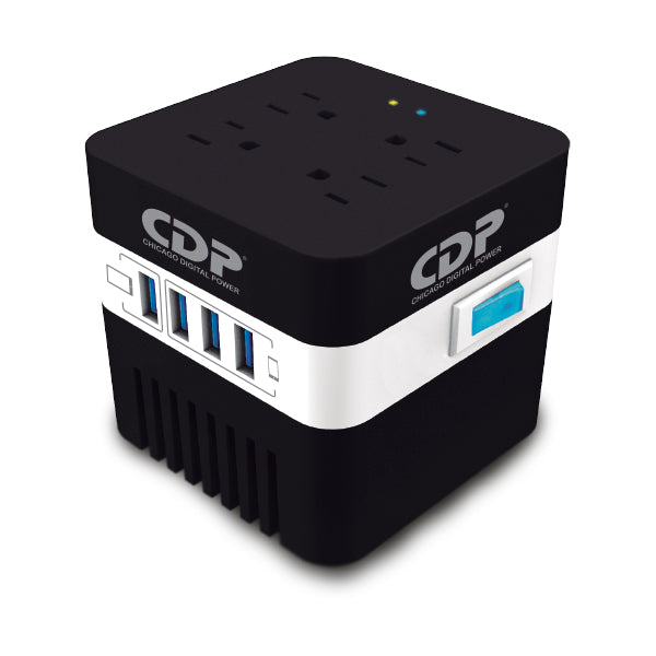 Regulador de Voltaje CDP RU-AVR604 600VA - 4 Salidas, 4 Puertos USB Imagen principal del producto