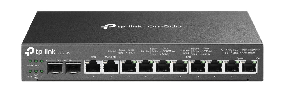 Router VPN Gigabit Omada TP-Link ER7212PC - 4 Puertos WAN, Gestión Centralizada