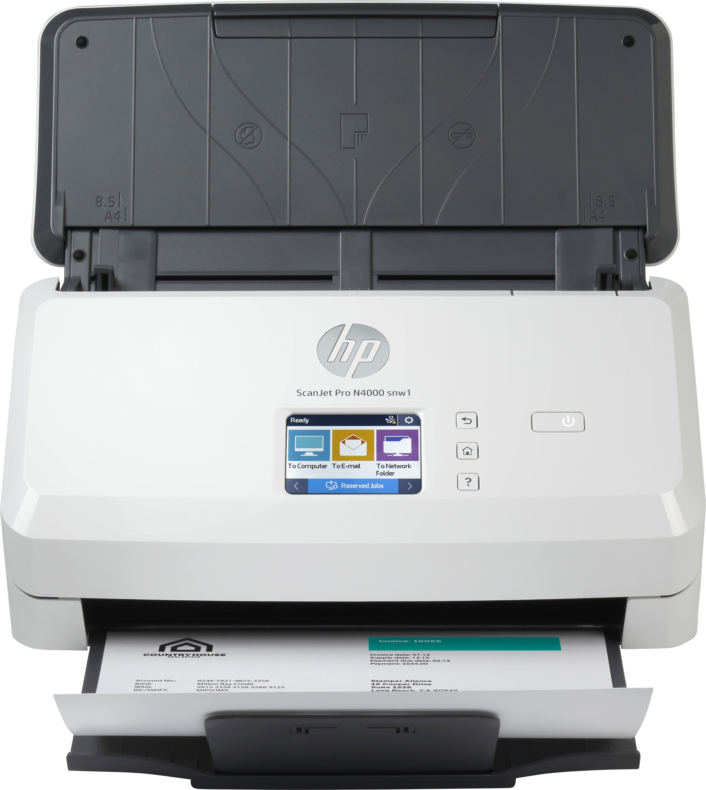 Escáner HP Scanjet Pro N4000 snw1 - Red, USB, Automático Imagen principal del producto