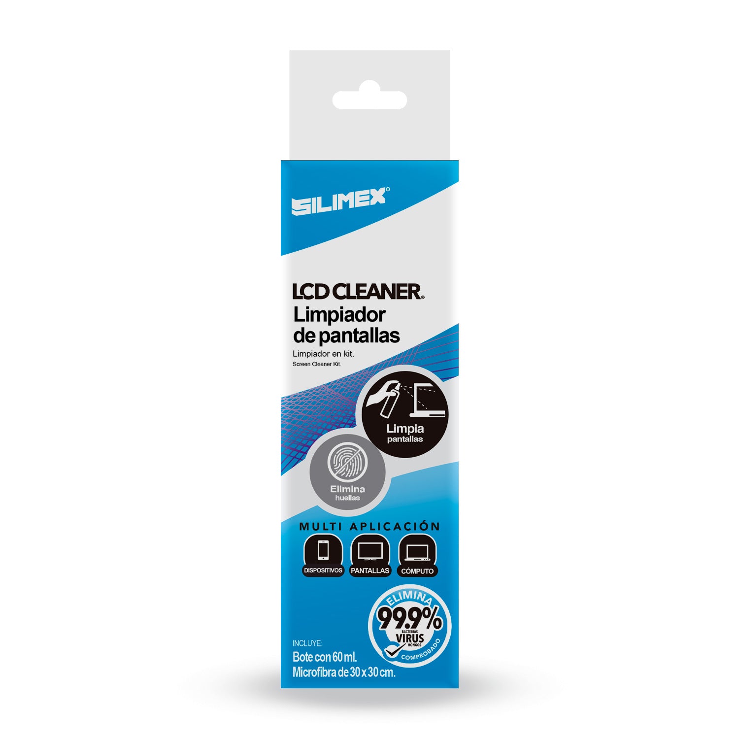 Kit LCD Cleaner SILIMEX - Limpiador profesional para pantallas, Atomizador blanco Imagen principal del producto