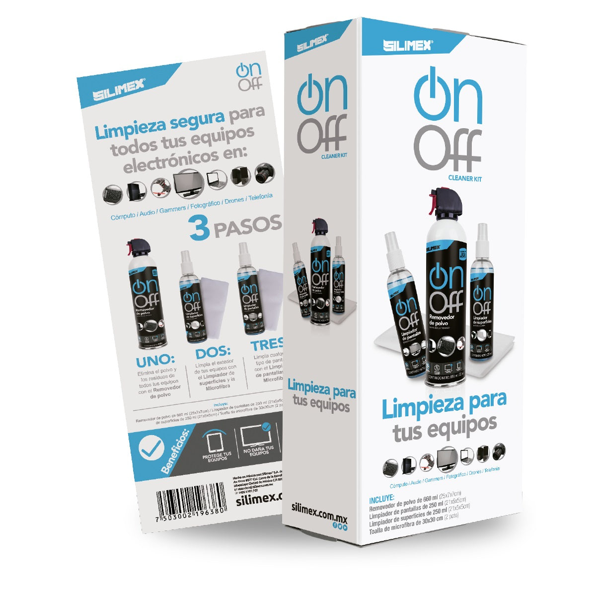 Kit Limpiador SILIMEX On-Off Cleaner Pack - Para Componentes Electrónicos Imagen principal del producto