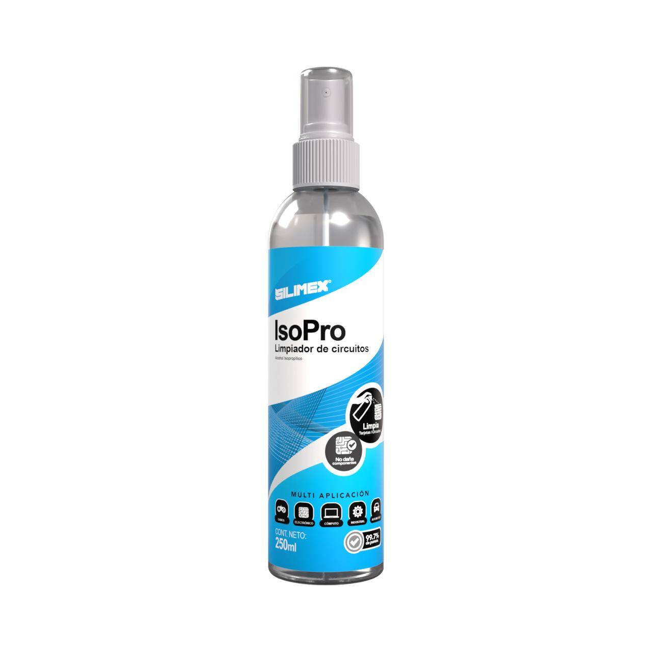 Alcohol Isopropílico SILIMEX IsoPro 250ml - Limpieza Profesional