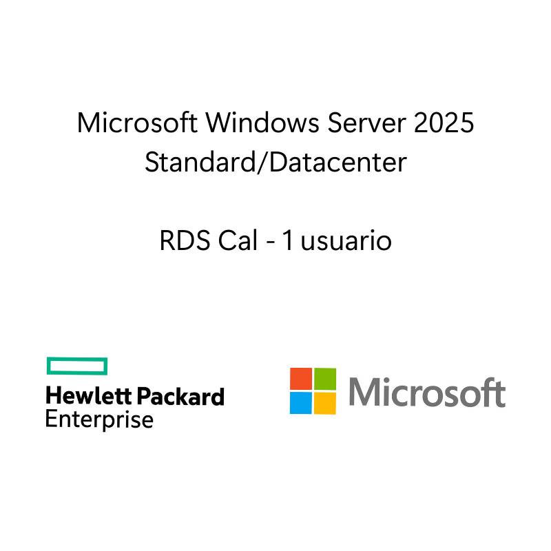 Licencia Windows Server 2025 Hewlett Packard Enterprise - Escritorio Remoto 1 Usuario CAL Imagen principal del producto