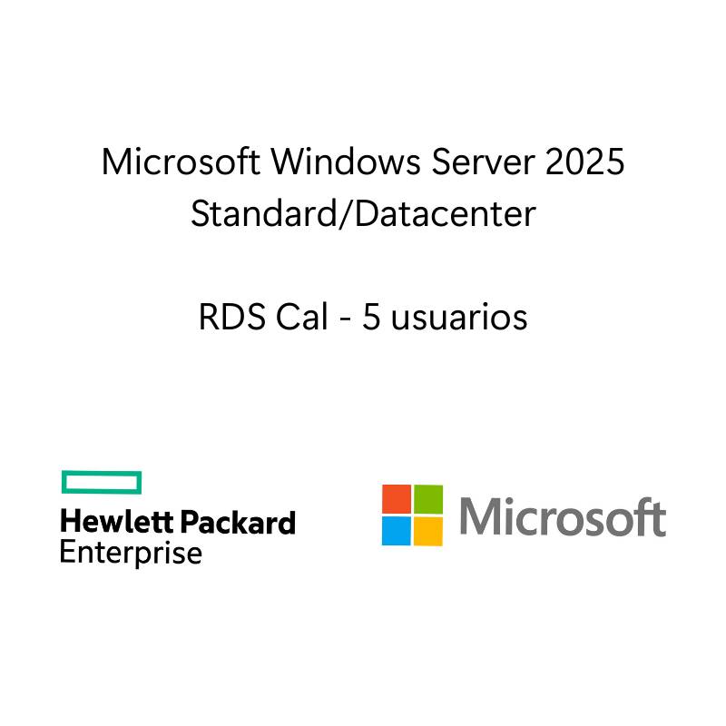 Windows Server 2025 Hewlett Packard Enterprise - Escritorio Remoto 5 usuarios CAL Imagen principal del producto