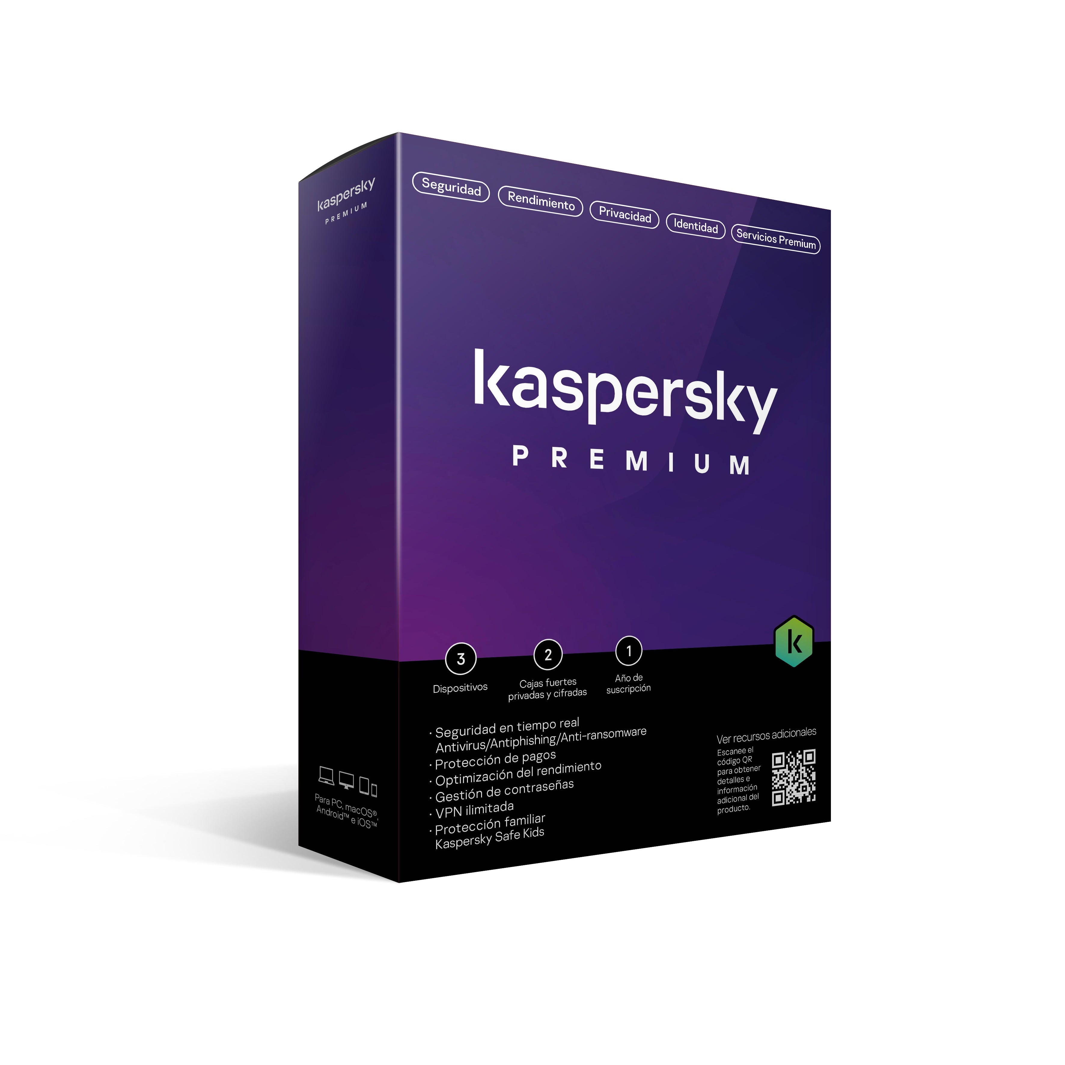 Kaspersky Premium KL1047Z5CFS-22 - Antivirus 3 Dispositivos 1 Año Imagen principal del producto