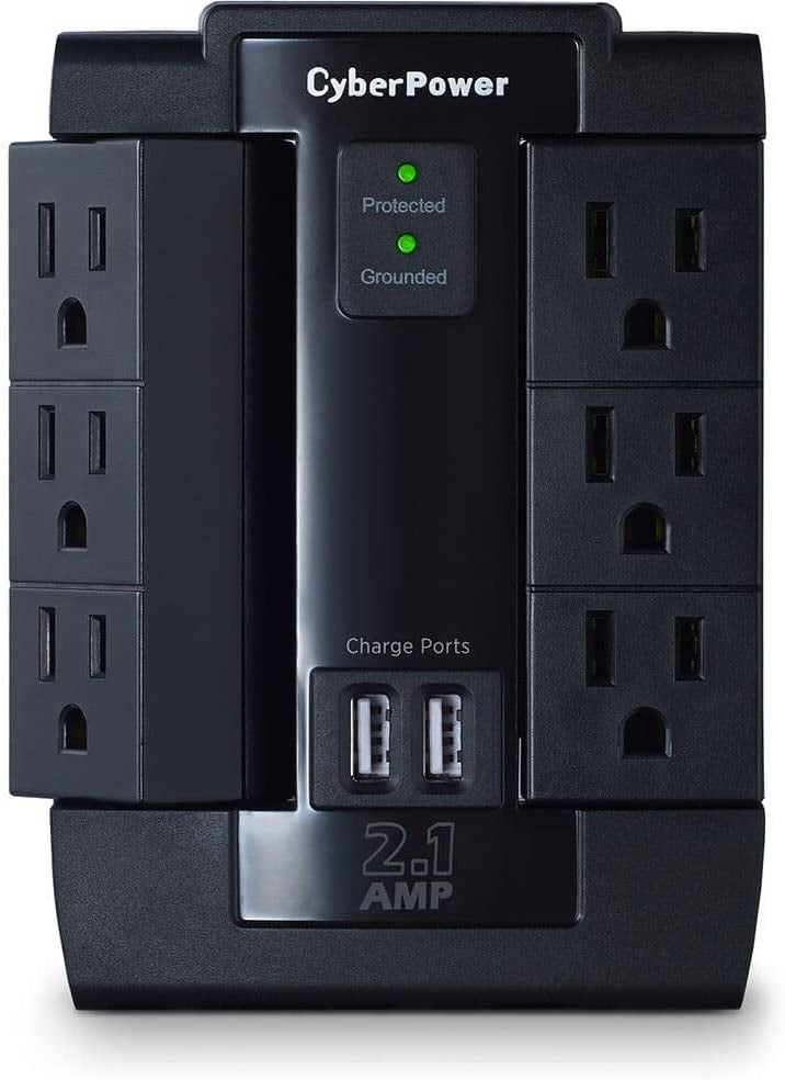 Supresor de Picos CyberPower P600WSURC1 - 6 Contactos, Protección de Energía