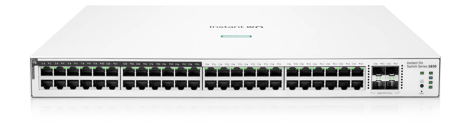Switch Aruba Instant On 1830 48 puertos Gigabit - 12p PoE 370W, 4 puertos SFP Imagen principal del producto