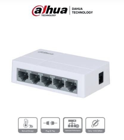 Switch Dahua 5 Puertos DH-PFS3005-5ET-V2 - Conexión Ethernet Rápida Imagen principal del producto