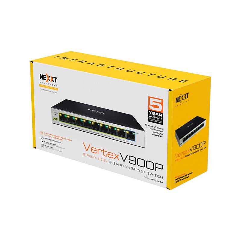 Switch Nexxt NW235NXT04 9 Puertos Gigabit PoE+ Professional Imagen principal del producto