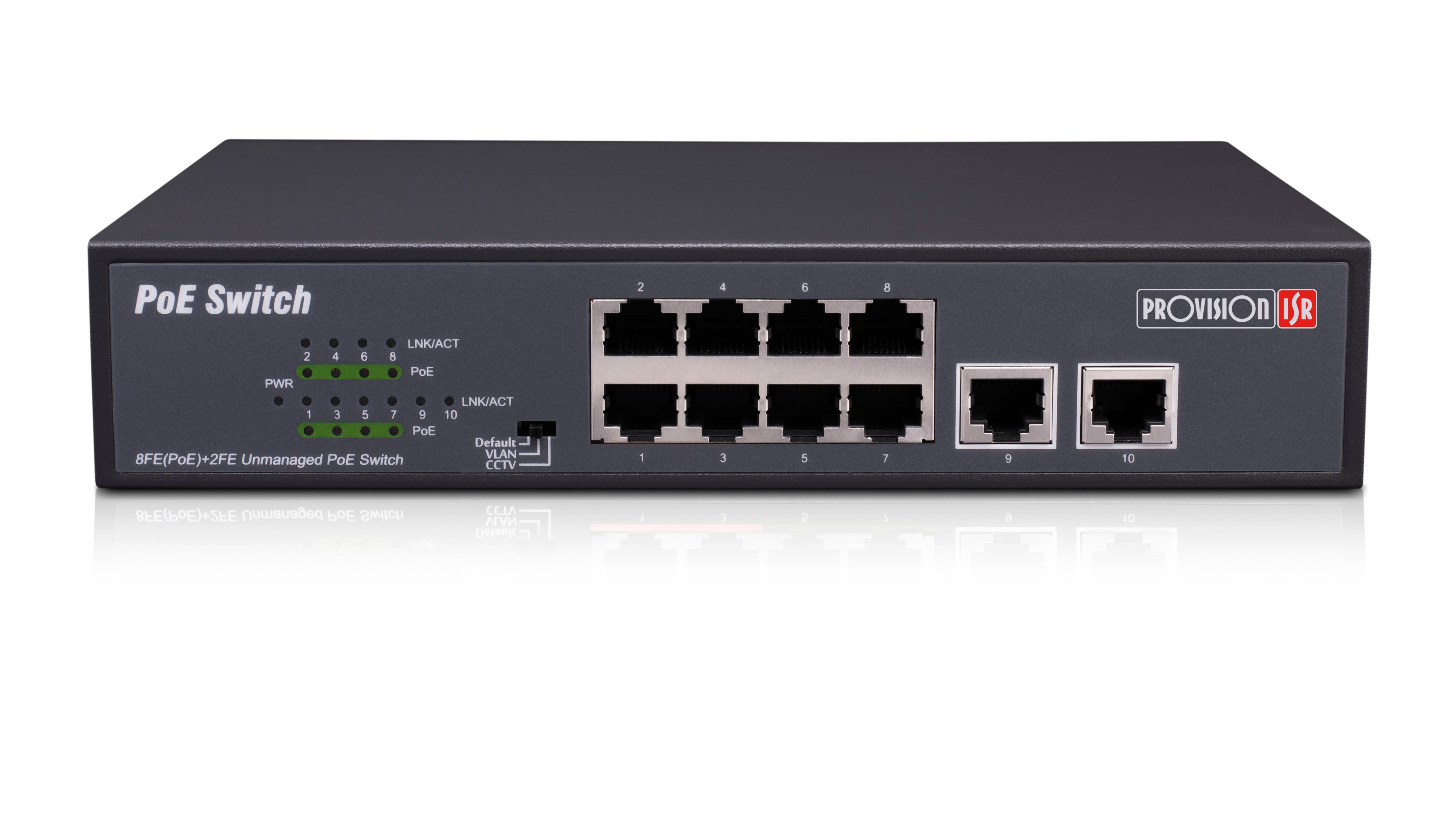 Switch PoE 8 Canales PROVISION-ISR POES-08120C+2I-V2 - 120W, Alcance 250m Imagen principal del producto