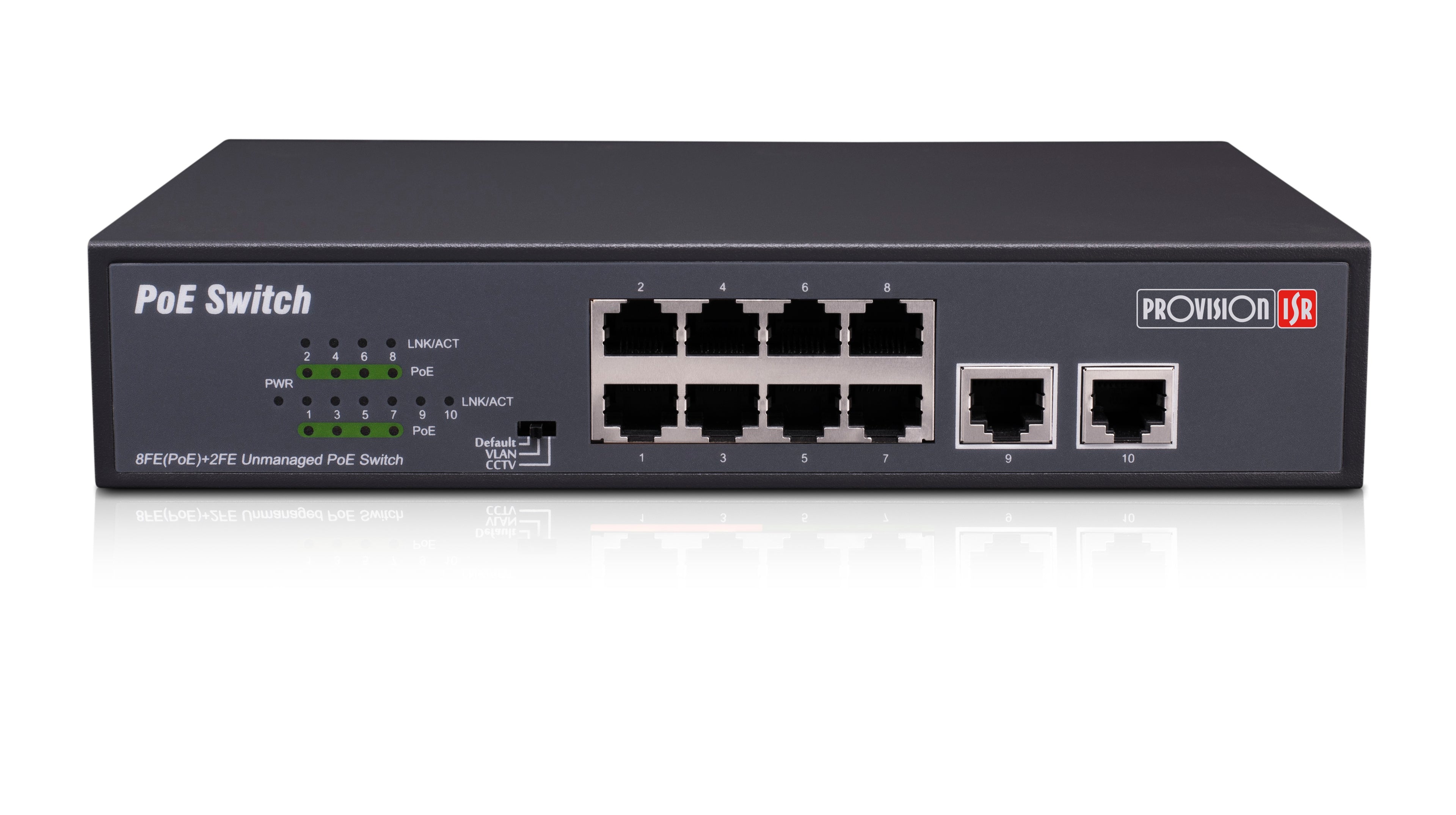 Switch PoE 8 Canales PROVISION-ISR POES-08120C+2I-V2 - 120W, Alcance 250m