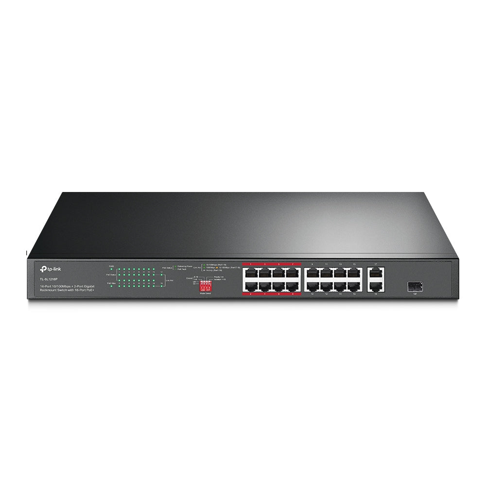 Switch POE TP-LINK TL-SL1218P 16 Puertos - Inyección de Energía, Negro Imagen principal del producto