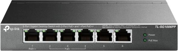 Switch Gigabit TP-LINK TL-SG1006PP 6 Puertos - PoE+ y PoE++ Integrado