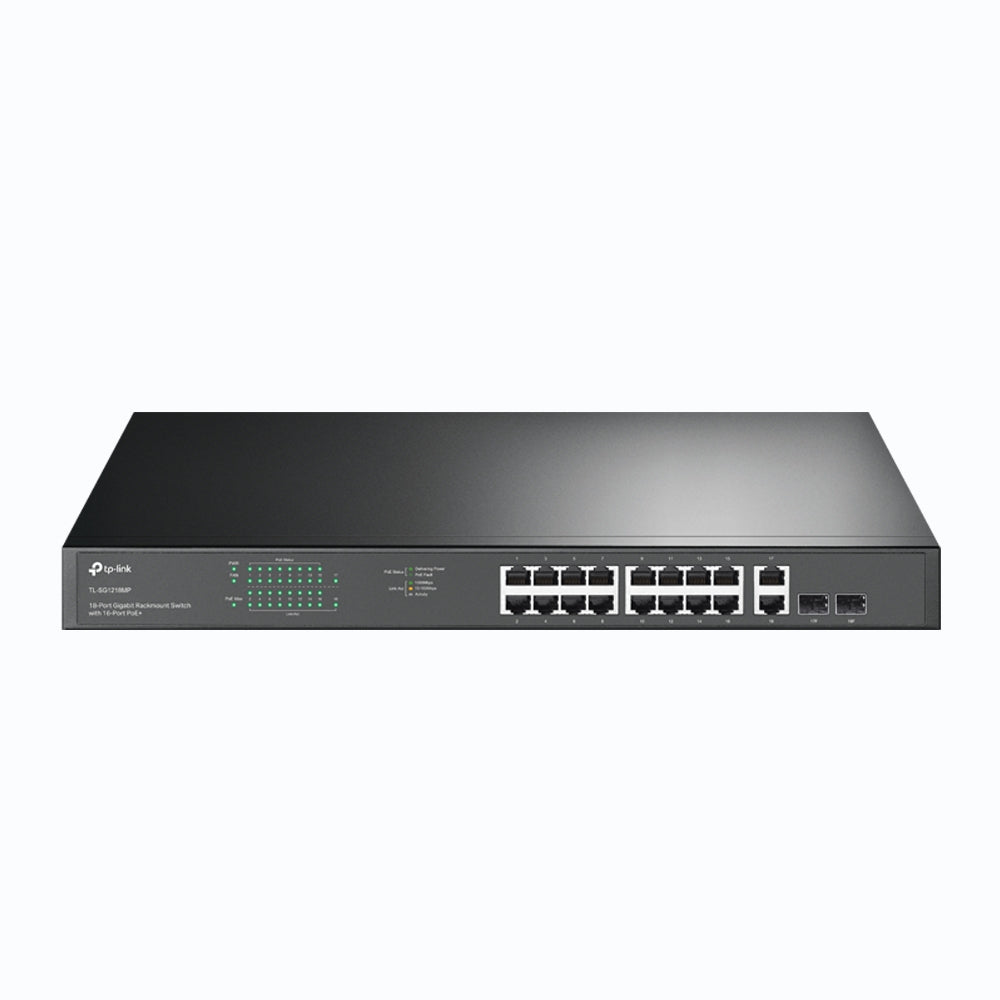 Switch TP-Link TL-SG1218MP no Administrable - 16 puertos Gigabit PoE+, negro Imagen principal del producto