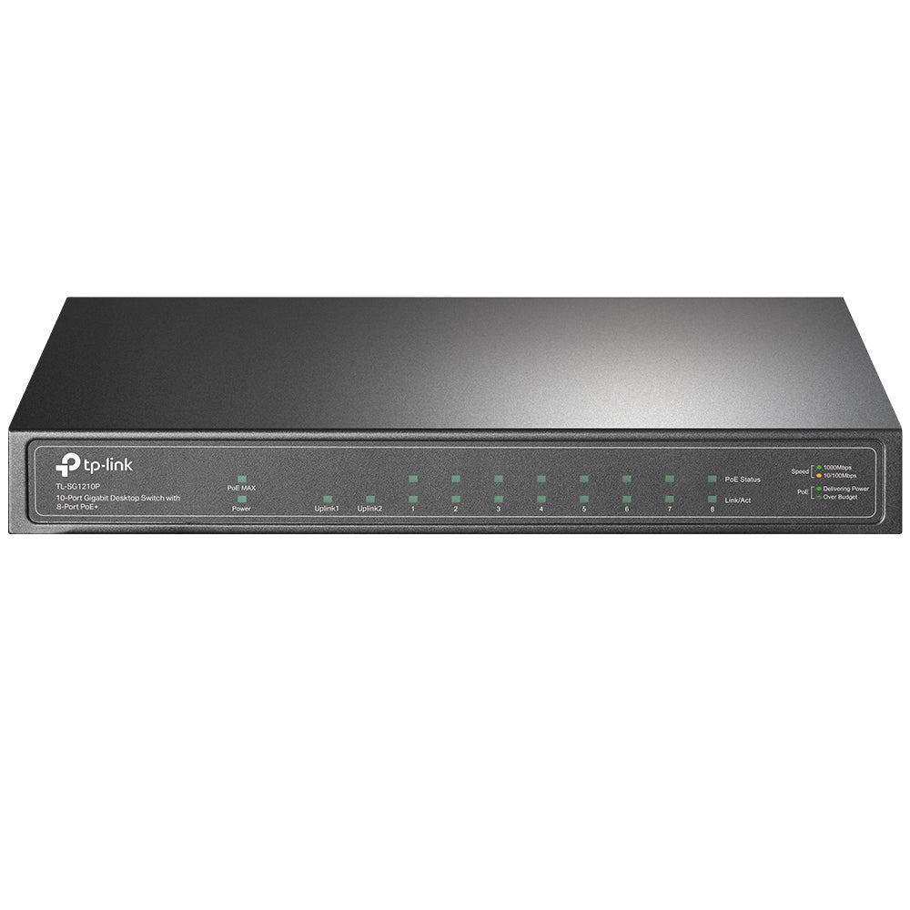 Switch TP-LINK TL-SG1210P 10 Puertos Gigabit - Conexión RJ45, No Administrable